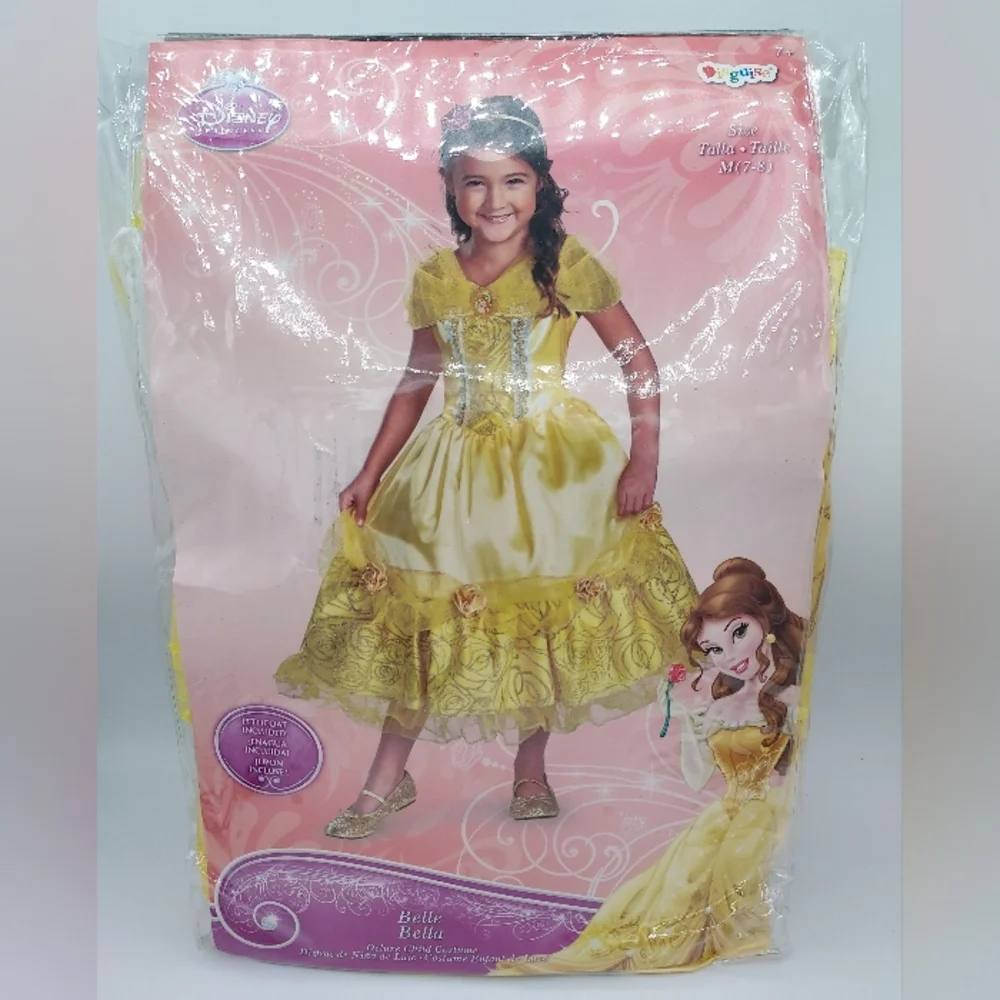 *SHIPS SAME/NEXT DAY!* New Princess Belle Girls Costume - Medium 7-8